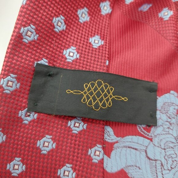 Three Musketeers Pattern Red Necktie Ted Blue - Picture 5 of 10